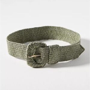 Woven Olive Green Stretch Belt